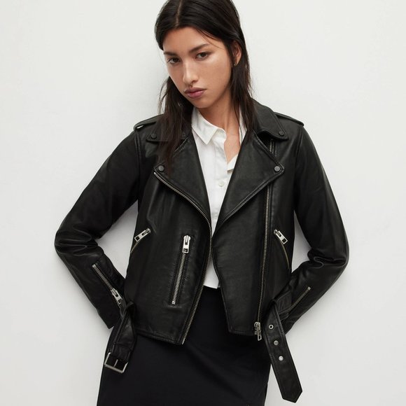ALL SAINTS Balfern Leather Jacket - Picture 1 of 4
